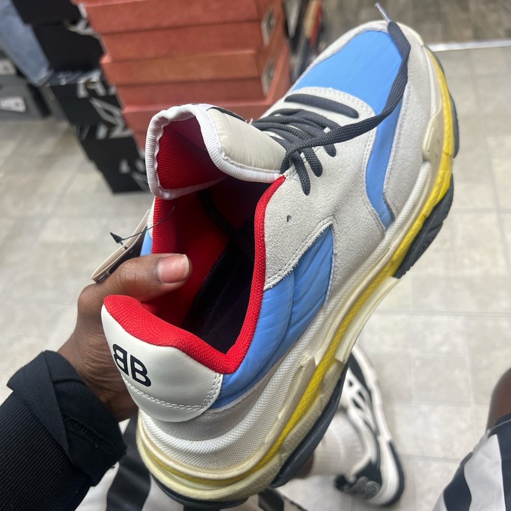 Balenciaga Blue and White Chunky Sneakers